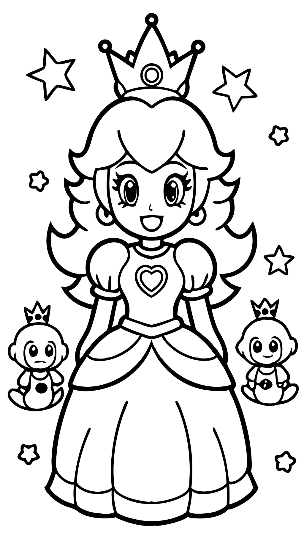 princesa Peach Daisy y Rosalina para colorear